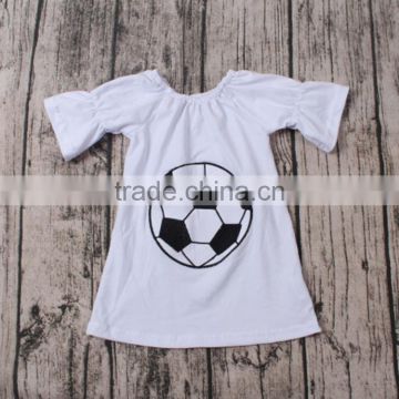 2016 yawoo long sleeve soccer embroidery cotton cute kids shirt baby girls top design