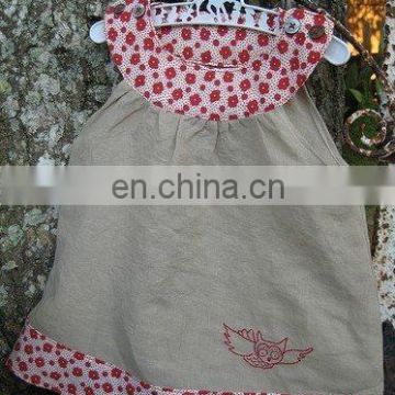 cute linen dress with embroidery