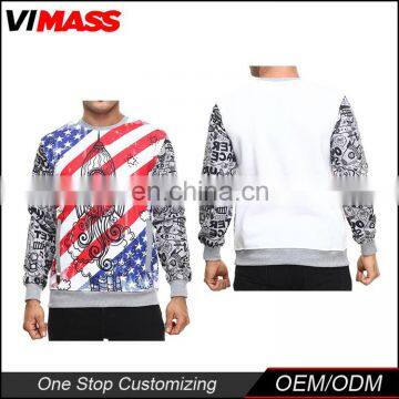 Personalised Custom Sweatshirt American Flag Printed Fashion Sports Wear Hip Hop Streetwear