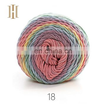 Lucky Weaver warm and toasty acrylic cotton blend yarn,crochet rainbow yarn cakes