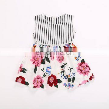 Summer Children Clothes Sleeveless Tops Floral Tutu Skirts Baby Girls Princess Dress