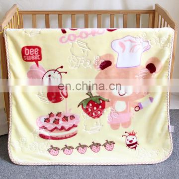 2020 hot baby bed linen wholesale price polyester raschel thickened soft warm animal cartoon printed baby swaddle blanket