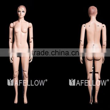 Realistic fiberglass movable female mannequins for show clothing