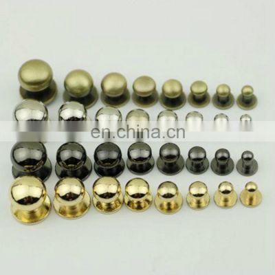 Round head screwback screw rivet brass button studs brass for leather/Pacifier Nail