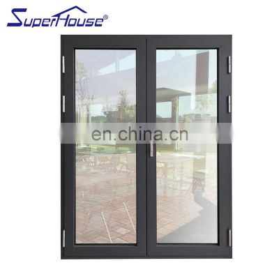 Superhosue sound proof double glass casement door aluminium alloy profile double sash doors from China
