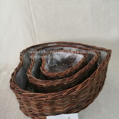 Wholesale Custom Heart Shape Handwoven Willow Wicker Gift Basket