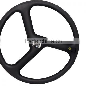 chinese carbon wheels tri spoke wheels 700c clincher road/track/fixed gear bike carbon 3 spoke wheels