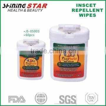 JS-05003 best selling new products mosquito&insect repellent 60pcs wipes