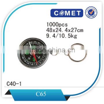 C40-1 promotional plastic compass with keychain