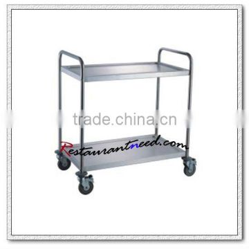 S084 Assembling 2 Layers Stainless Steel Service Trolley