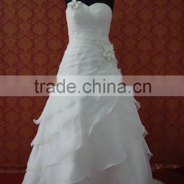 (MY0018) Organza Ruffle Skirt Real Sample Wedding Dress Made In China