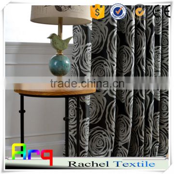 Blackout Rose polyester black and white fabric for bedroom curtain style with new designs