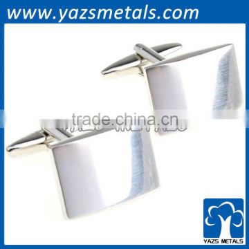 Shiny silver plated metals cufflink blanks