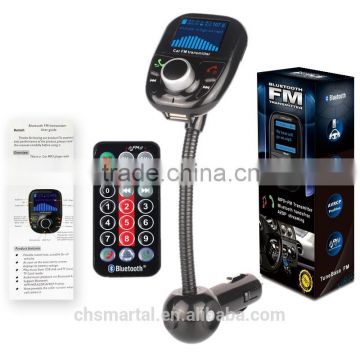 1.8 Inch Bluetooth FM Trasimitter with USB Charger, MP3 Music&Calling for iPhones,Samsung,LG,HTC,Motorola,Sony Smartphone