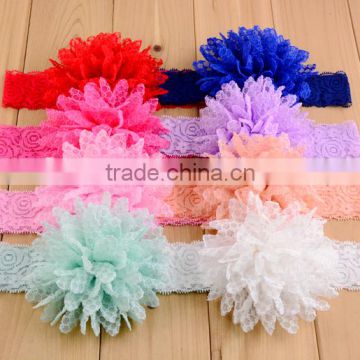 baby lace flower elastic hair band ,elastic hair band for baby
