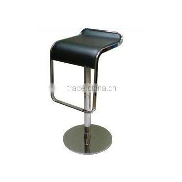 Balck PVC and steel bar stool with footrest