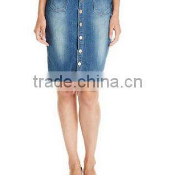 Women's Button-Front Denim Skirt