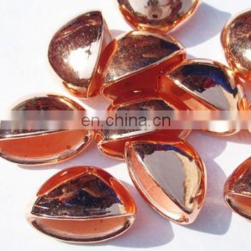 Metallic Plated Acrylic Beads, Copper Coated, size 9x11x18mm