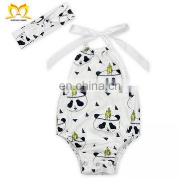 Wholesale Panda Animal Pattern Baby Romper New born Clothes Design Girls Romper