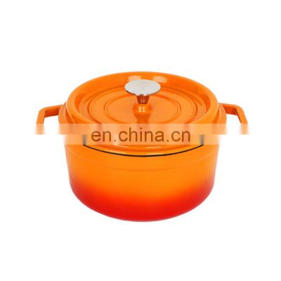 Cast iron pot 24cm enamel red dinnerware sets cooking casserole