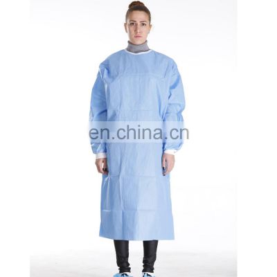 PP/CPE/SMS Disposable Reinforced/Knitted Surgical Apparel/Medical/ Exam/Operation Isolation Gown