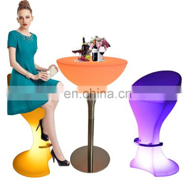 led glowing chair /outdoor IP65 led furniture commercial table event party wedding light up plastic high chair for bar table