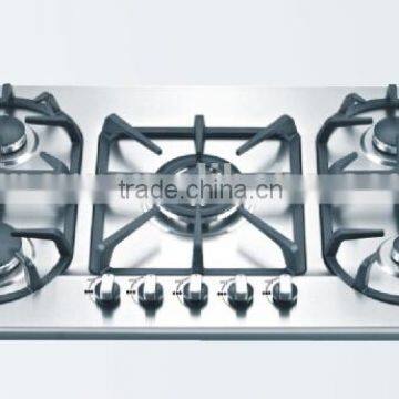 5 burner stainless steel built in gas stove