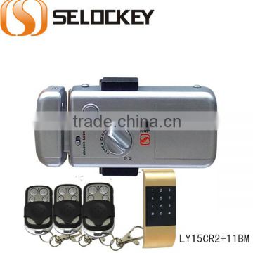 Wireless lock with 2 systems for gate and wooden door(LY15CR2-11BM)
