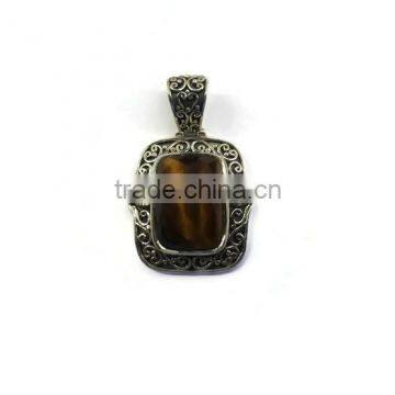 925 Sterling Silver Gemstone single stone pendant