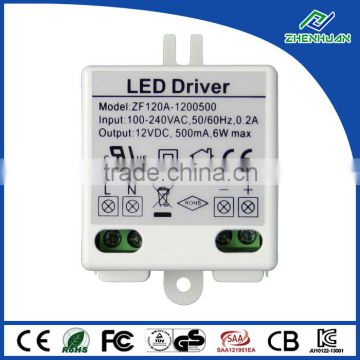 24 Months Warranty 6W LED Driver 12V 0.5A Transformer With High Quality