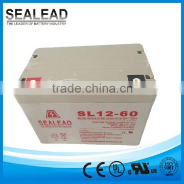 SEALEAD hot sell agm battery 60ah12v ups rechargeable battery