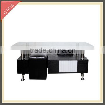 aquarium transparent coffee table move wooden coffee table CT016