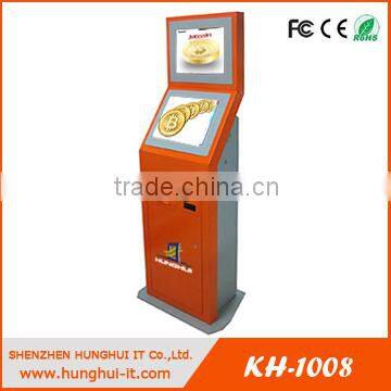 Cash in and out Bitcoin Dealing touch screenKiosk Machine with QR Code Scanner