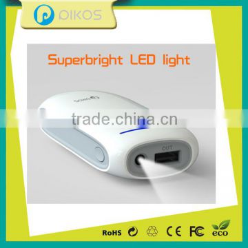 High capacity 5V 1A with LED flashlight 5200mah lithium battery USB power bank