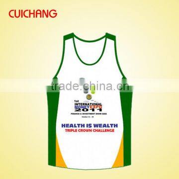 OEM 2014 running singlet custom design ,custom made running singlet for teams