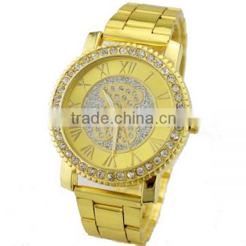 High quality stainless steel back watch rose gold women vogue metal watches oem TU01