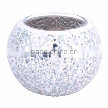 White mirror glass decorative gift mosaic candle holder