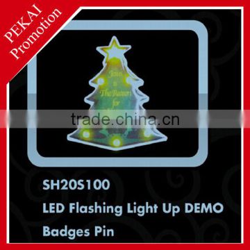 Christmas led light up badges pin