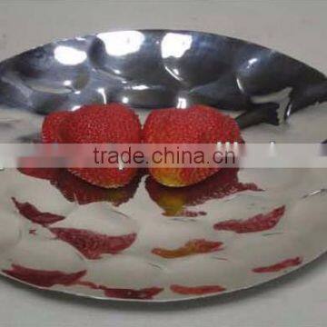 Decoration Table & Home Aluminium Metal Nut & Fruit Plate Round Mirror Shiny Polish