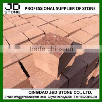 10x10x10cm split red sandstone cobbles