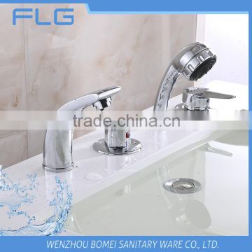 Household High Quality Product FLG413 Lead Free Chrome Finished Cold&Hot Water 4 PCS Bathtub Shower 4 Holes Faucet set
