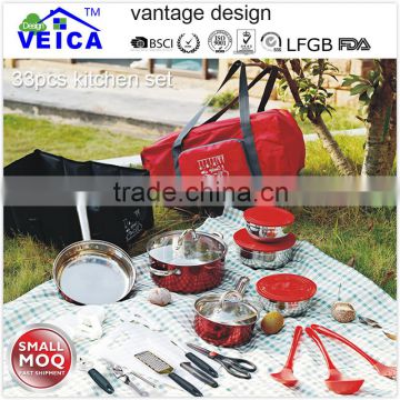 33pcs kinds of kitchen wares stainless outdoor use for European market