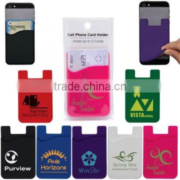Hot compatible promotional 3m sticky silicone smart phone wallet