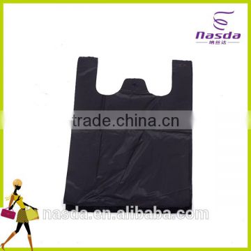 black color t-shirt plastic bag,high quality disposable rubbish bag