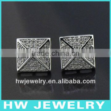 Micro Pave Silver Earrings