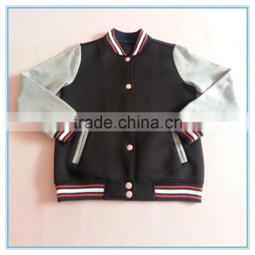 OEM children kids fashion jersey jackets, cotton polyester jacket, baseball jersey