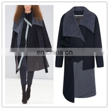 British Stylish Asymmetrical Wool Coat Warm Winter Women Coat (16120901)