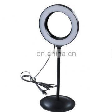 Table Top Led Lamp Round Base Desktop Mount 10 inch Photo Ring Light with Stand