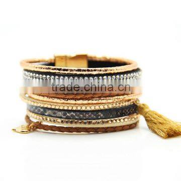 2016 hot sale friendship magnetic leather barcelet brazilian bracelets XE09-0013
