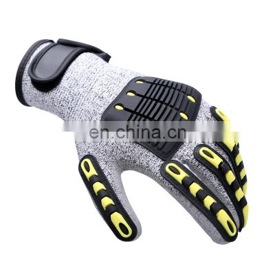 High Quality Leather Work Impact Protection Winter Gloves Cut Resistant Mechanic Gloves
